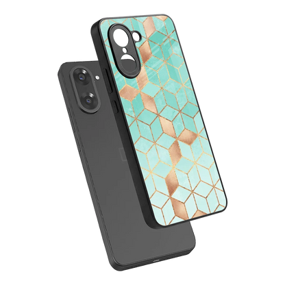 Aqua Mosaic sleek oneplus nord ce5 5g cover with tempered glass back and TPU edges