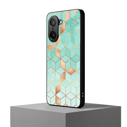 Aqua Mosaic oneplus nord ce5 5g mobile cover | shockproof glass phone case