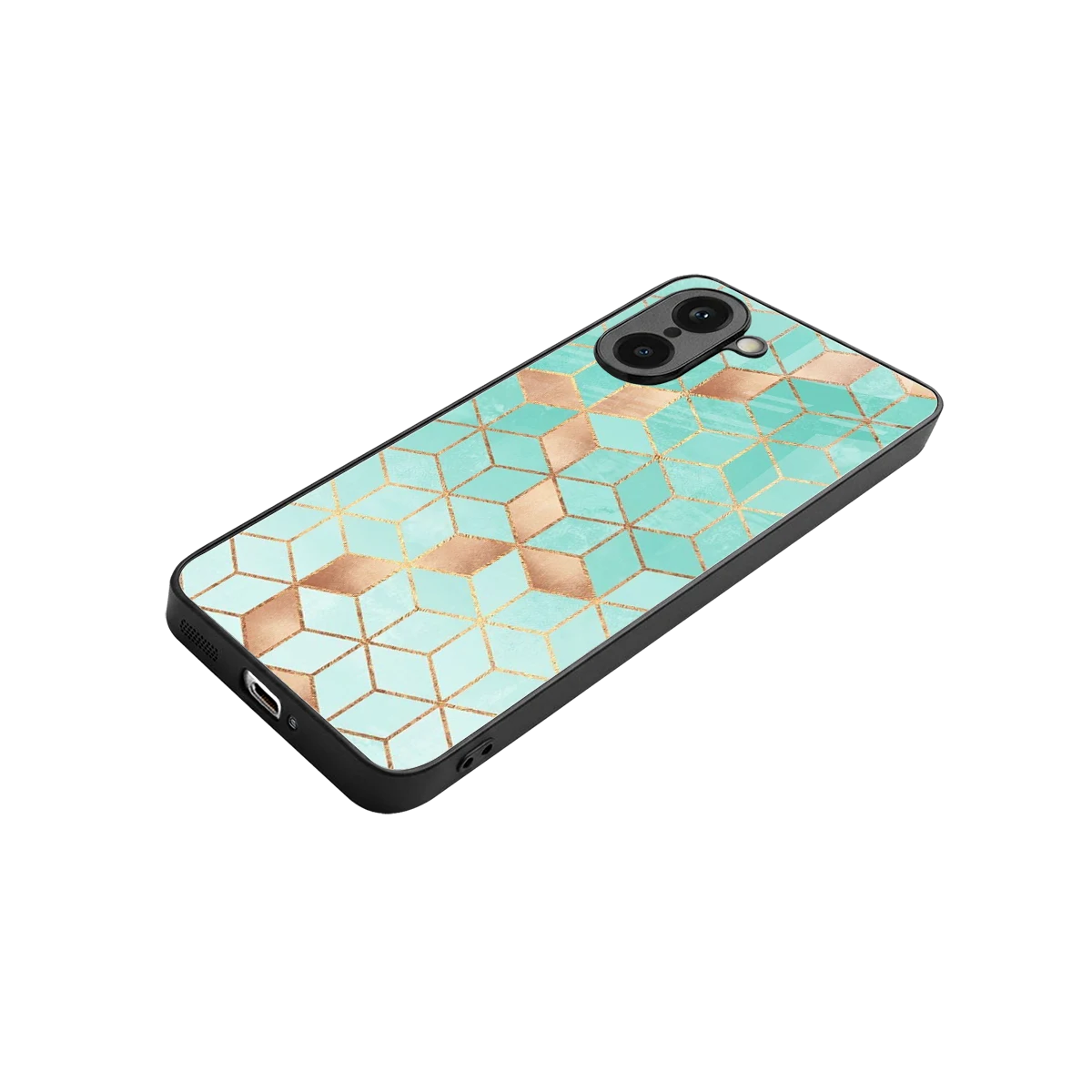 Aqua Mosaic stylish phone case for oneplus nord ce5 5g | glossy glass and slim fit