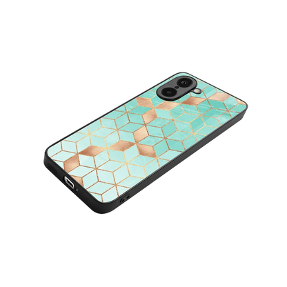 Aqua Mosaic stylish phone case for oneplus nord ce5 5g | glossy glass and slim fit