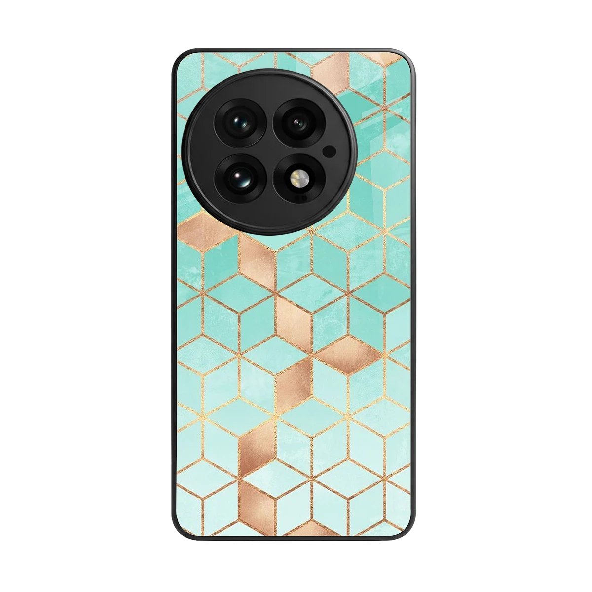 Aqua Mosaic back phone cover | glass case for oneplus 13