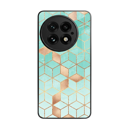 Aqua Mosaic back phone cover | glass case for oneplus 13