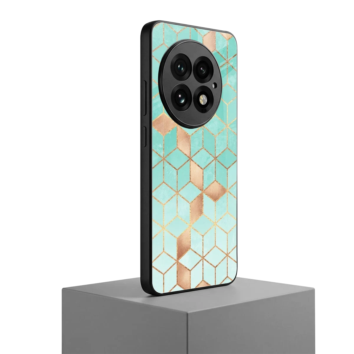 Aqua Mosaic oneplus 13 mobile cover | shockproof glass phone case