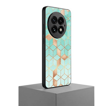 Aqua Mosaic oneplus 13 mobile cover | shockproof glass phone case