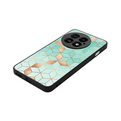 Aqua Mosaic stylish phone case for oneplus 13 | glossy glass and slim fit