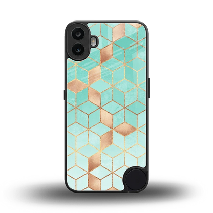 Aqua Mosaic back phone cover | glass case for cmf nothing phone 1