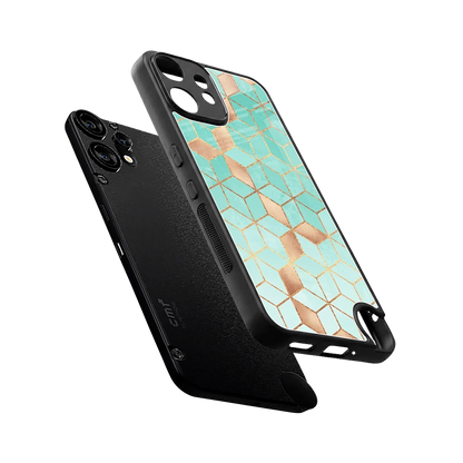 Aqua Mosaic sleek cmf nothing phone 2 pro cover with tempered glass back and TPU edges