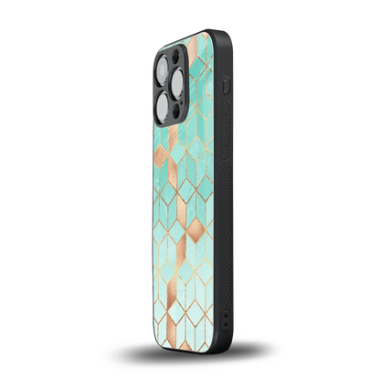 Aqua Mosaic iphone 13 pro mobile cover | shockproof glass phone case