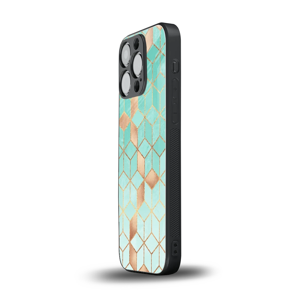 Aqua Mosaic iphone 12 pro mobile cover | shockproof glass phone case