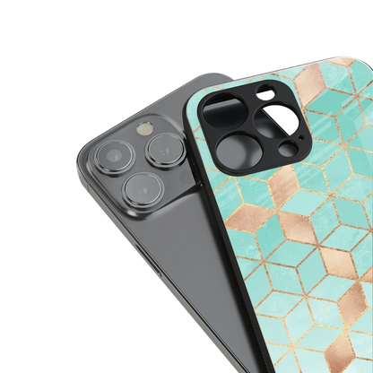 Aqua Mosaic Phone Case for Iphone 16 | Glass Case