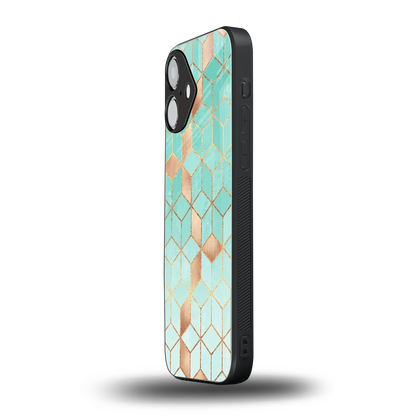 Aqua Mosaic Phone Case for Iphone 16 | Glass Case