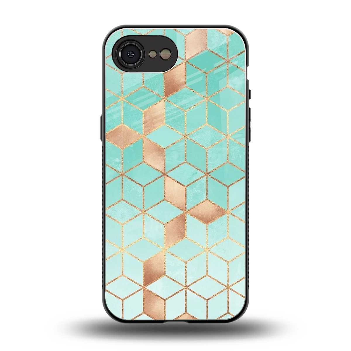 Aqua Mosaic back phone cover | glass case for iphone 16e