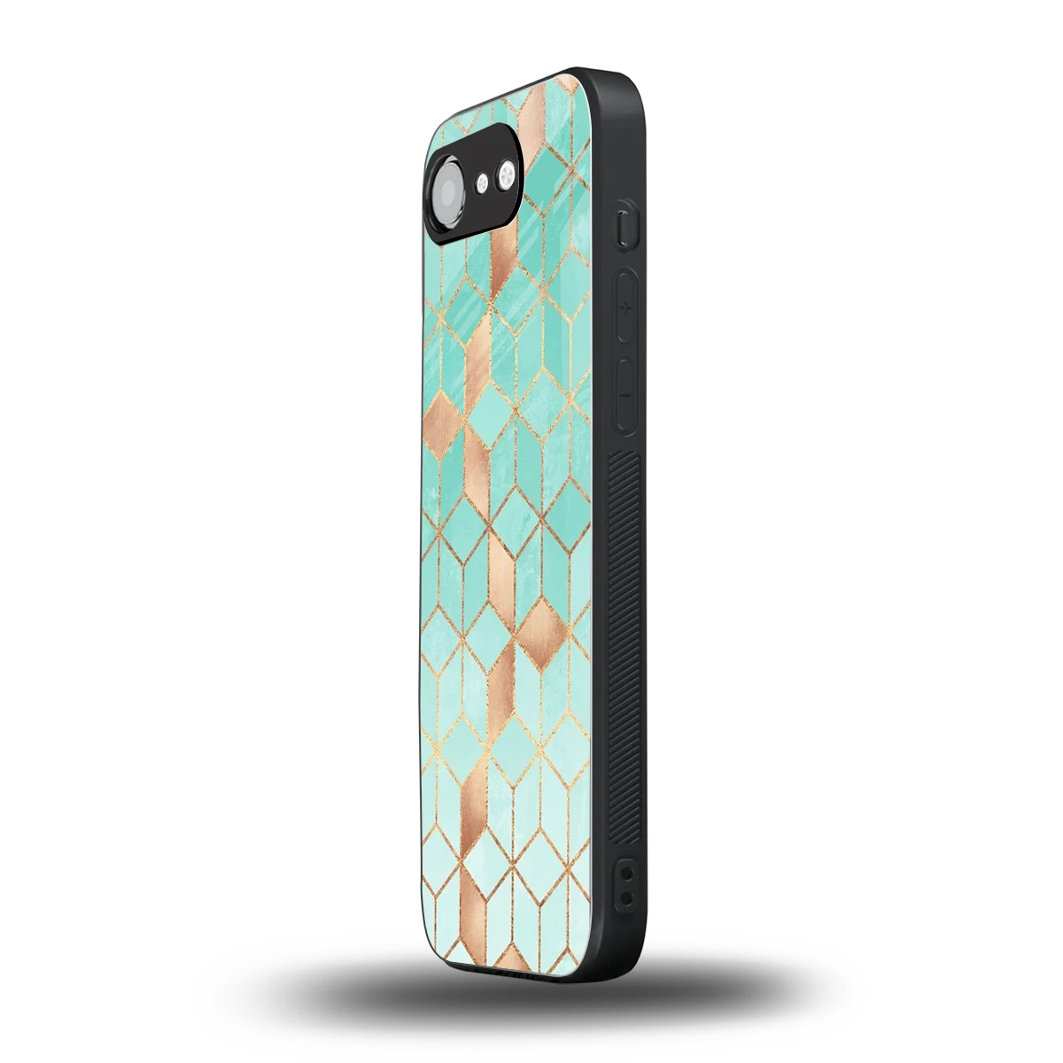 Aqua Mosaic iphone 17e mobile cover | shockproof glass phone case