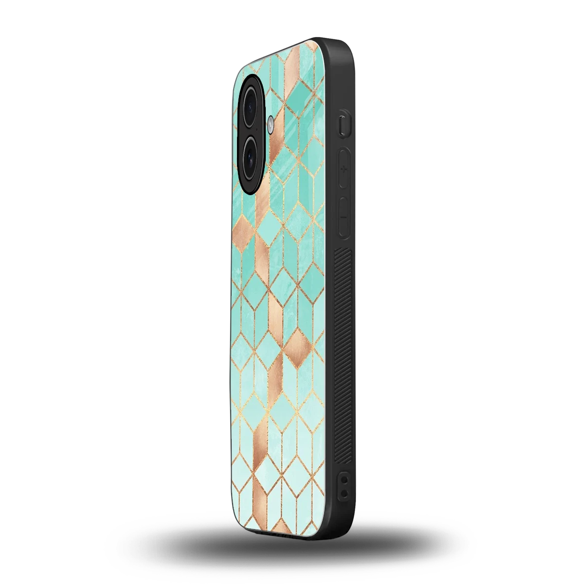 Aqua Mosaic iphone 17 mobile cover | shockproof glass phone case