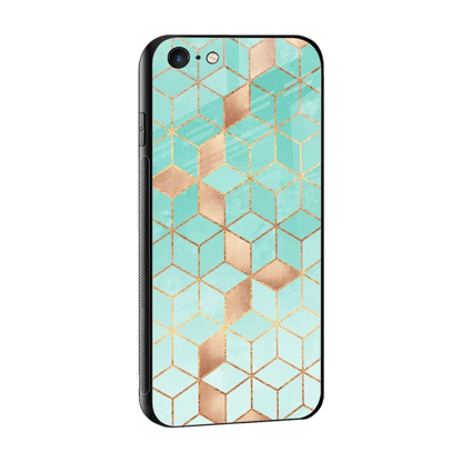 Aqua Mosaic sleek iphone 6 cover with tempered glass back and TPU edges