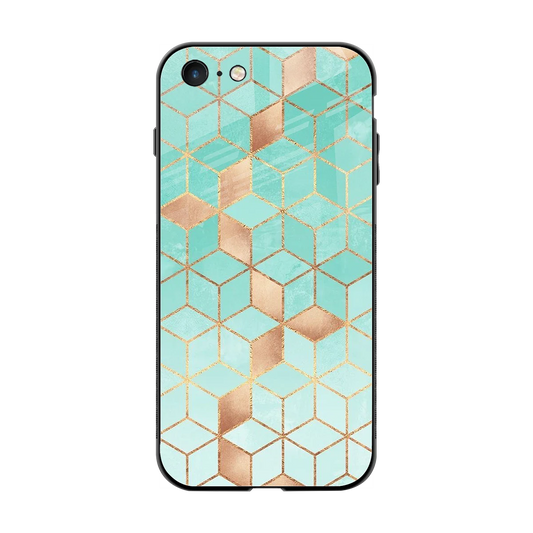 Aqua Mosaic back phone cover | glass case for iphone 7