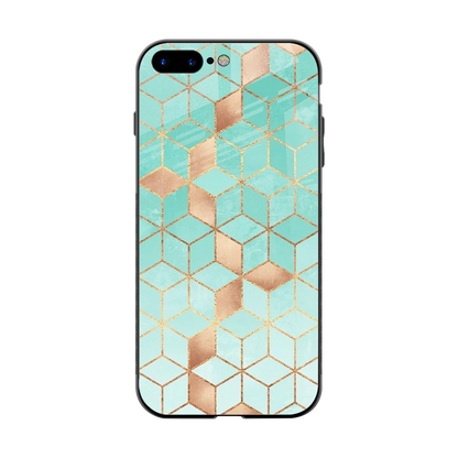 Aqua Mosaic back phone cover | glass case for iphone 7 plus