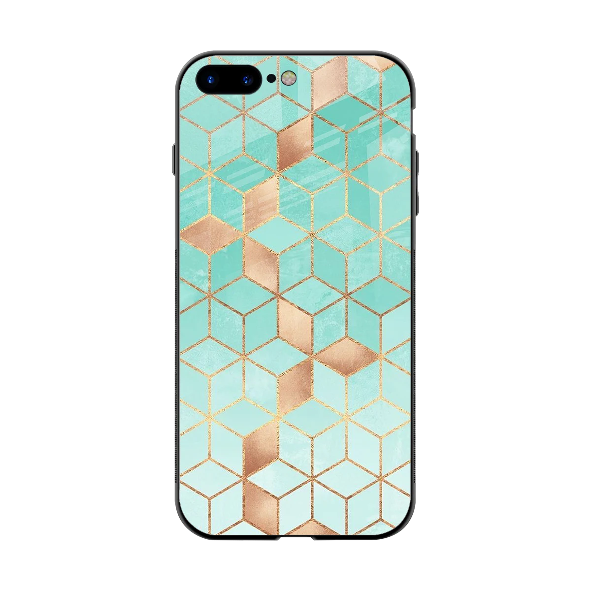 Aqua Mosaic back phone cover | glass case for iphone 8 plus