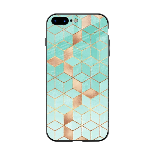Aqua Mosaic back phone cover | glass case for iphone 8 plus