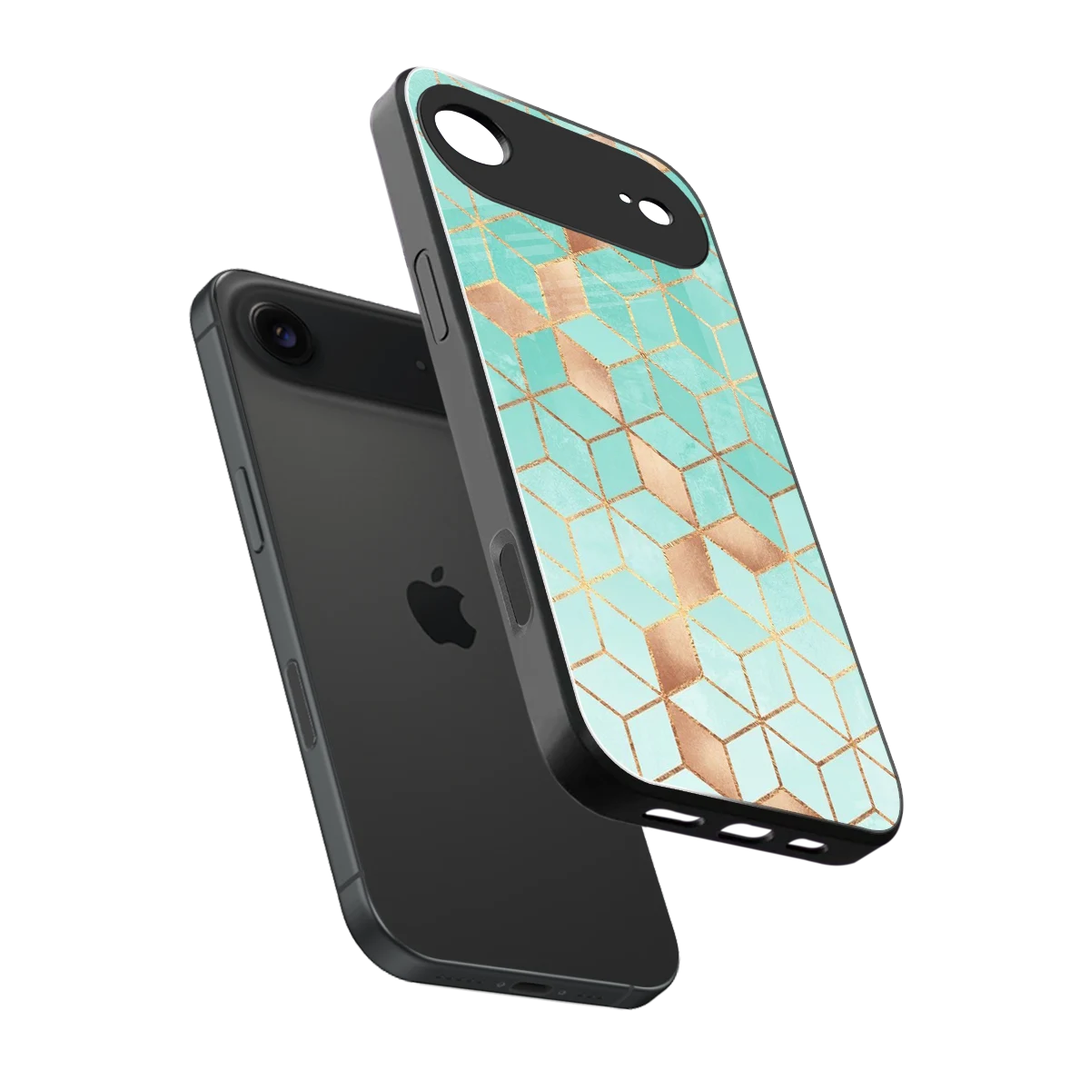 Aqua Mosaic sleek iphone air cover with tempered glass back and TPU edges