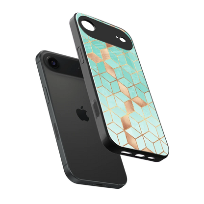 Aqua Mosaic sleek iphone air cover with tempered glass back and TPU edges