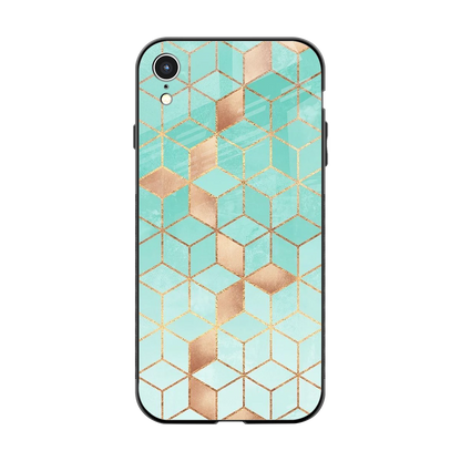 Aqua Mosaic back phone cover | glass case for iphone xr