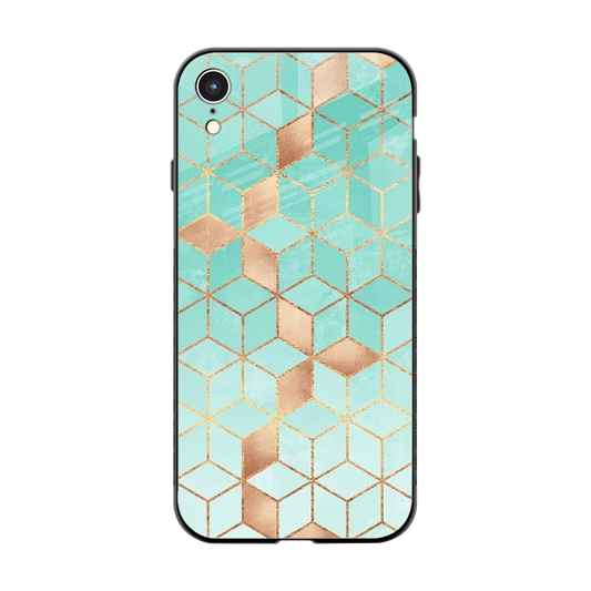 Aqua Mosaic back phone cover | glass case for iphone xr