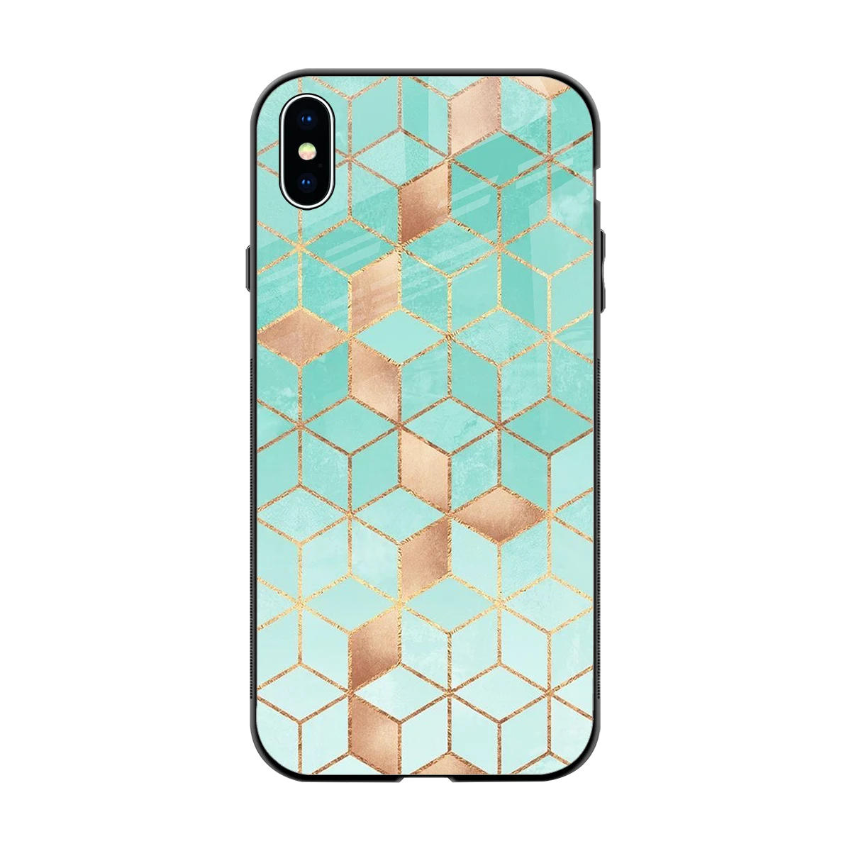 Aqua Mosaic back phone cover | glass case for iphone xs max