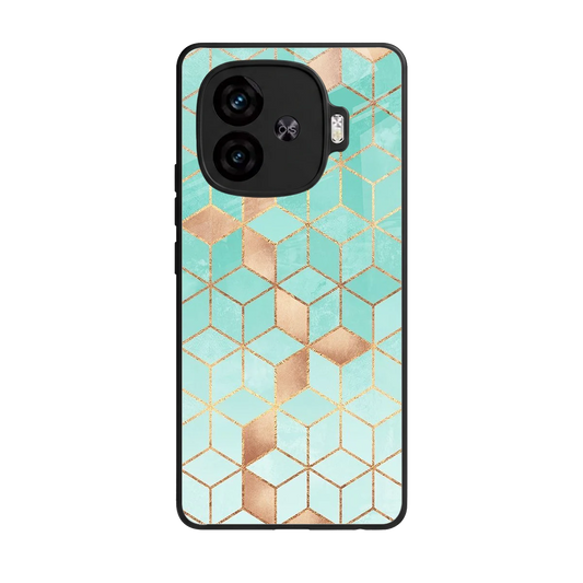 Aqua Mosaic back phone cover | glass case for iqoo neo 10r 5g