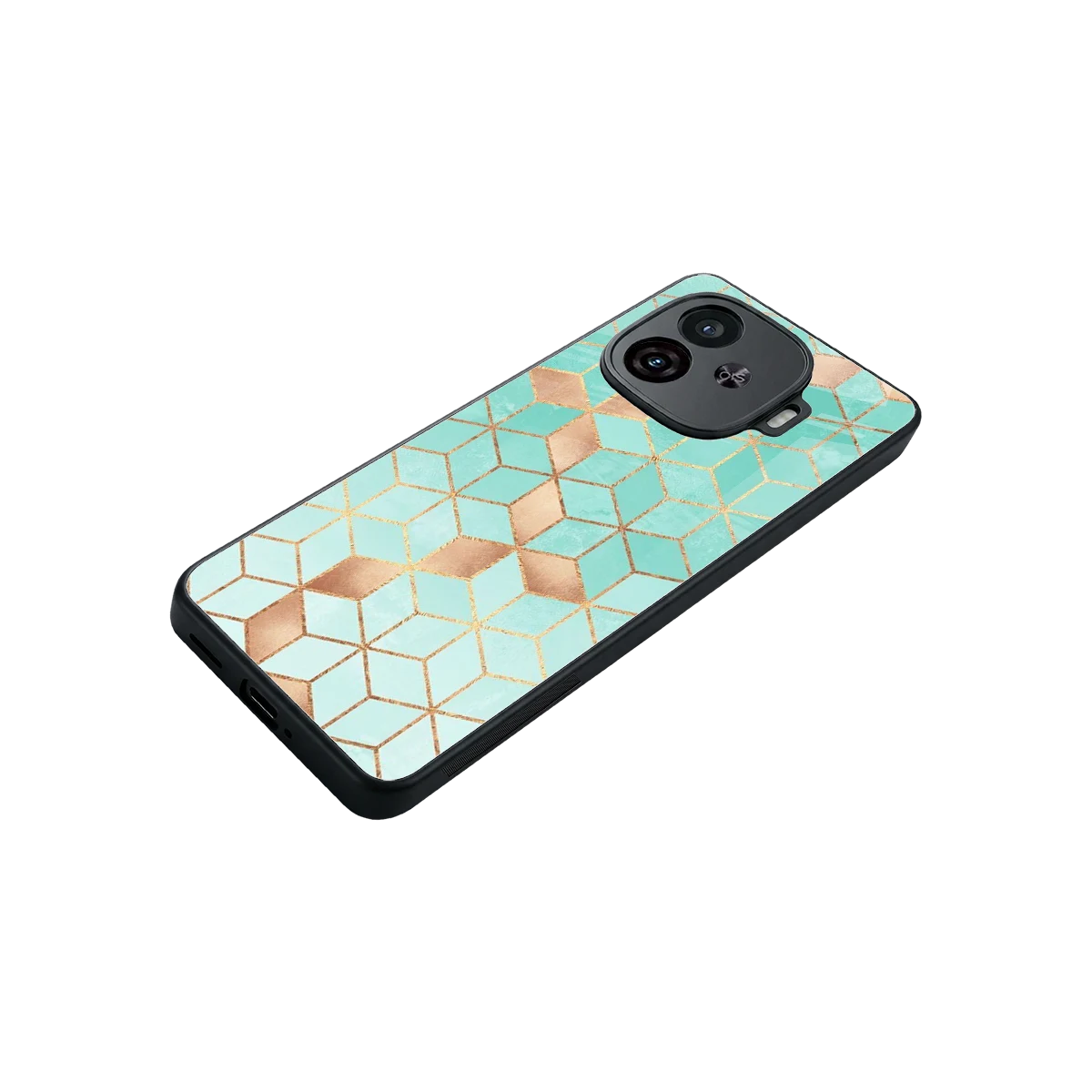 Aqua Mosaic stylish phone case for iqoo neo 10r 5g | glossy glass and slim fit