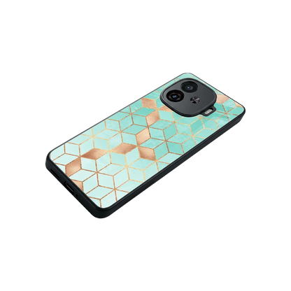 Aqua Mosaic stylish phone case for iqoo neo 10r 5g | glossy glass and slim fit