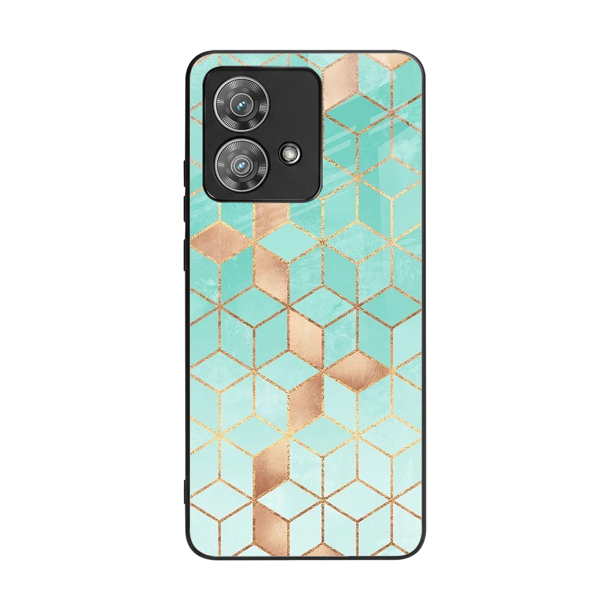 Aqua Mosaic back phone cover | glass case for motorola edge 40 neo 5g
