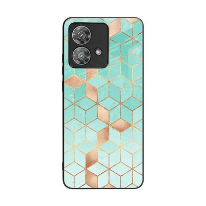Aqua Mosaic back phone cover | glass case for motorola edge 40 neo 5g
