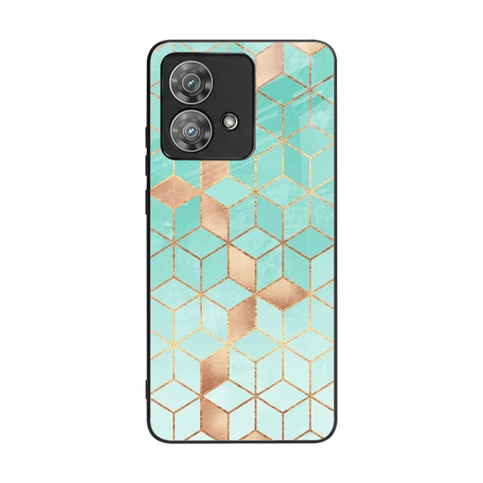 Aqua Mosaic back phone cover | glass case for motorola edge 40 neo 5g