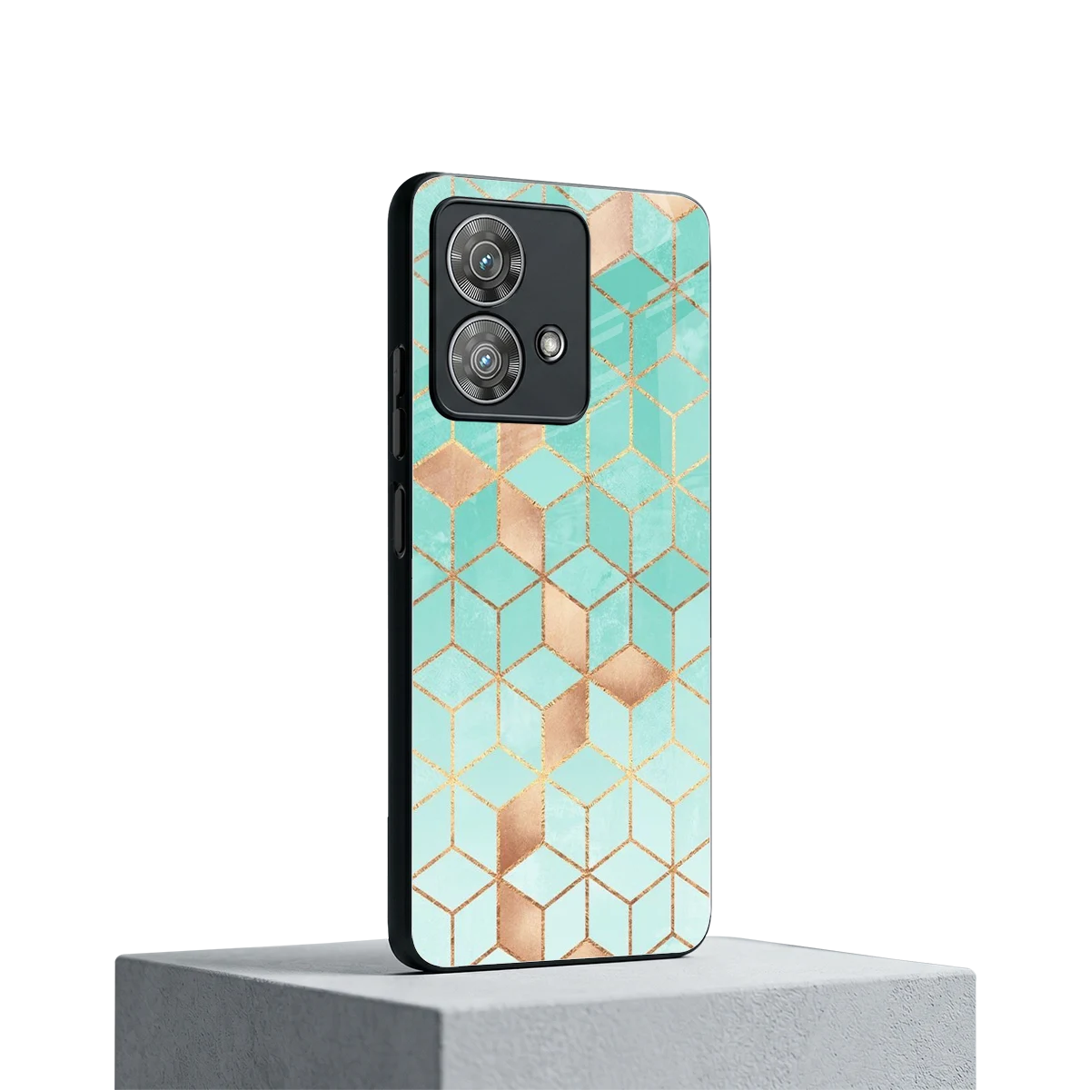 Aqua Mosaic motorola edge 40 neo 5g mobile cover | shockproof glass phone case