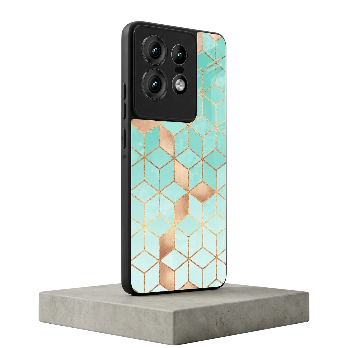 Aqua Mosaic motorola edge 50 pro mobile cover | shockproof glass phone case
