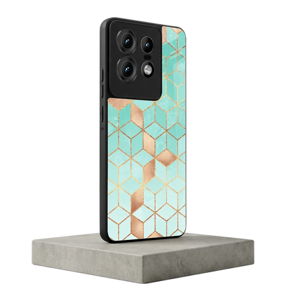 Aqua Mosaic motorola edge 50 pro mobile cover | shockproof glass phone case