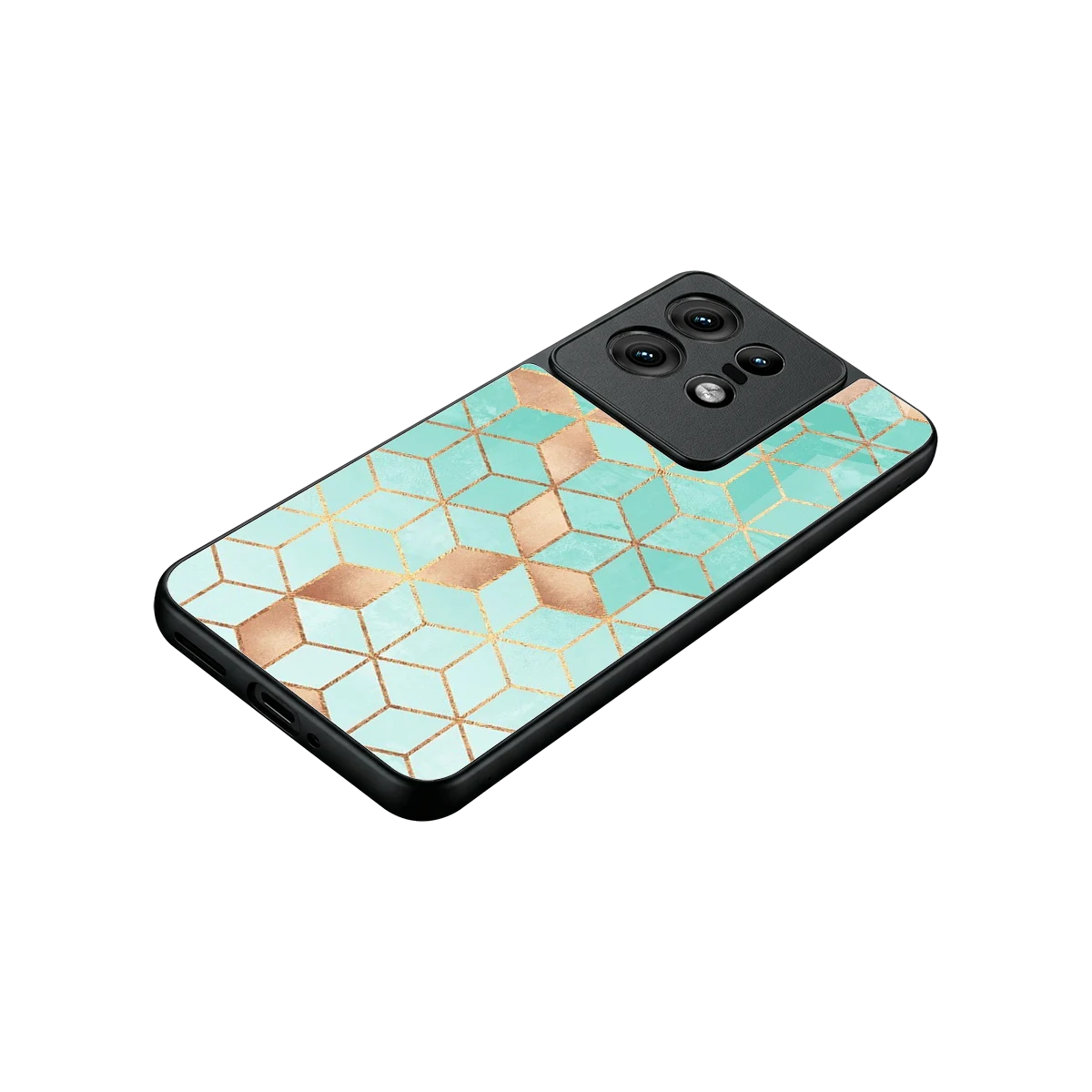 Aqua Mosaic stylish phone case for motorola edge 50 pro | glossy glass and slim fit