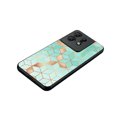 Aqua Mosaic stylish phone case for motorola edge 50 pro | glossy glass and slim fit