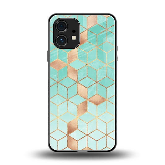 Aqua Mosaic back phone cover | glass case for nothing phone 1