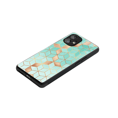 Aqua Mosaic stylish phone case for nothing phone 1 | glossy glass and slim fit