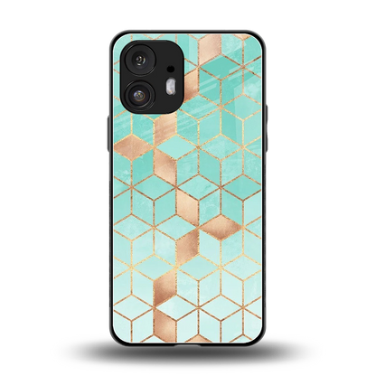 Aqua Mosaic back phone cover | glass case for nothing phone 2