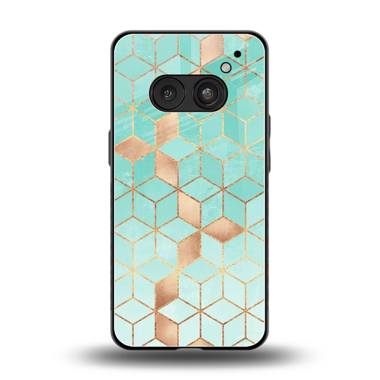 Aqua Mosaic back phone cover | glass case for nothing phone 2a