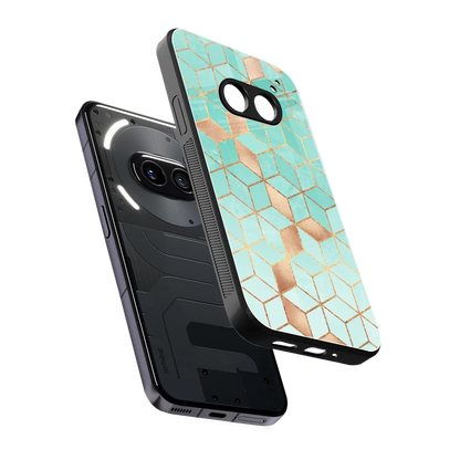 Aqua Mosaic sleek nothing phone 2a plus cover with tempered glass back and TPU edges