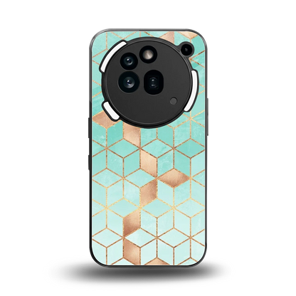 Aqua Mosaic back phone cover | glass case for nothing phone 3a pro