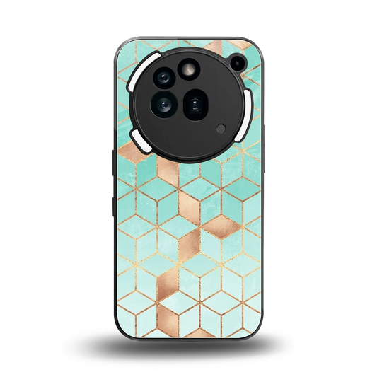 Aqua Mosaic back phone cover | glass case for nothing phone 3a pro