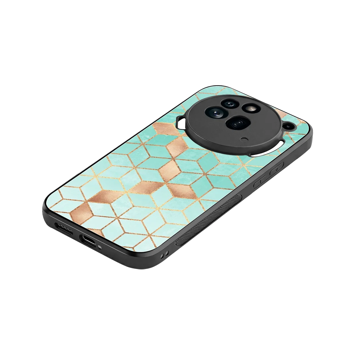 Aqua Mosaic stylish phone case for nothing phone 3a pro | glossy glass and slim fit
