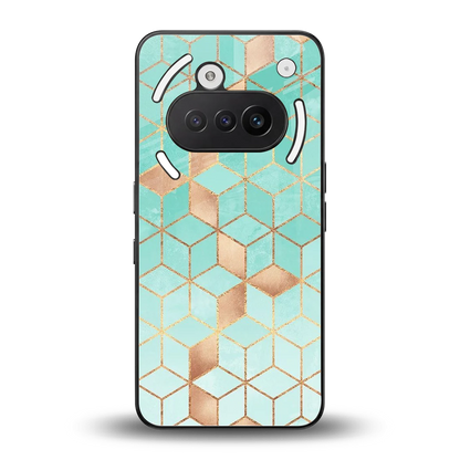 Aqua Mosaic back phone cover | glass case for nothing phone 3a