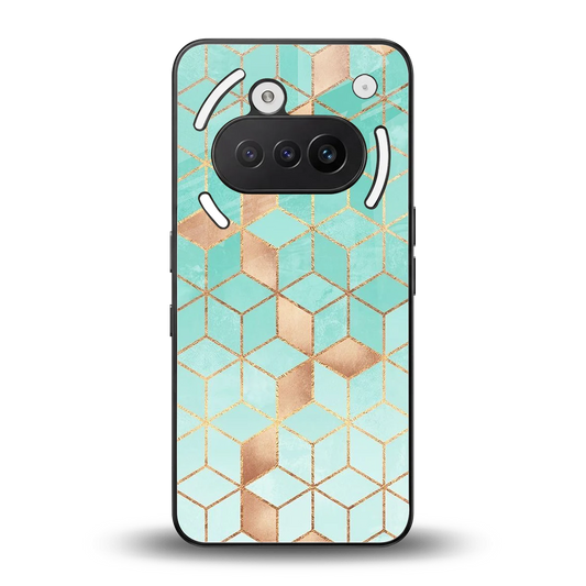 Aqua Mosaic back phone cover | glass case for nothing phone 3a