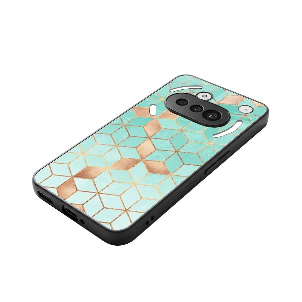 Aqua Mosaic stylish phone case for nothing phone 3a | glossy glass and slim fit